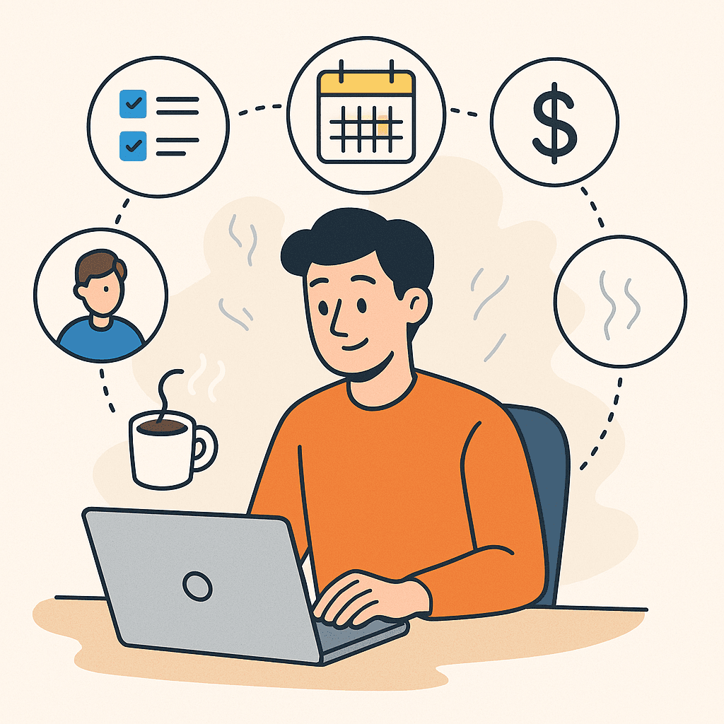 Freelancer with laptop